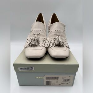 Marc Fisher LTD Mellie Fringe Pump Ivory Leather Never Worn, SZ 11M